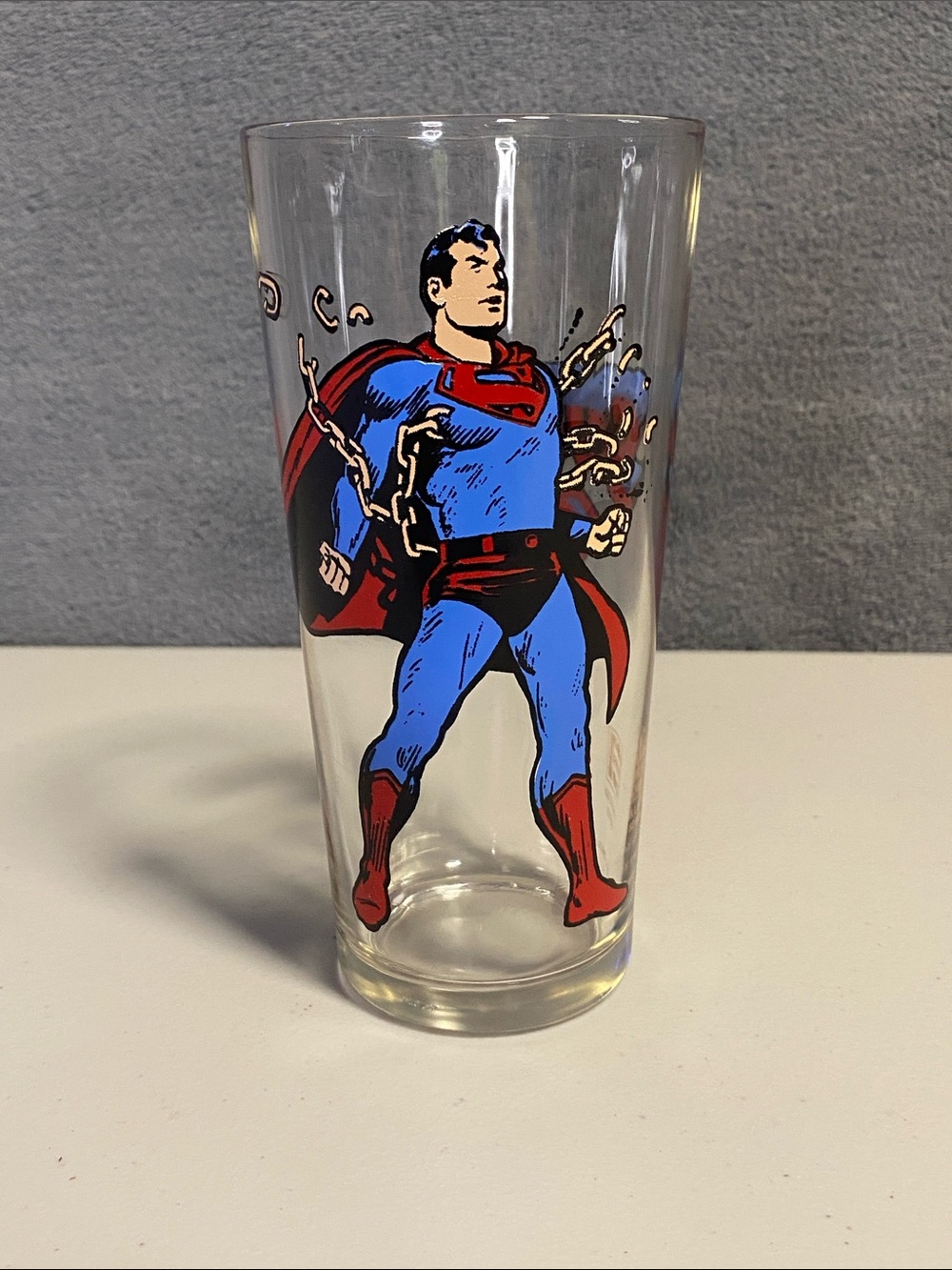 Vintage 1975 Pepsi Collector Series Superman Glass